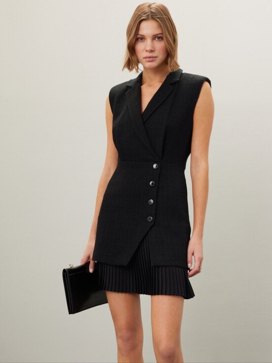 Sandro Dresses & Skirts - SANDRO Alexandrie Tweed Sleeveless Layered Blazer Mini Dress Size 38 US 4 / 6